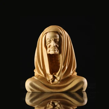 Lemn Dharma Zen statuie a lui buddha sculptate bouddha statuie Mic cadou Figurina decor feng shui buda estatua decor acasă în Miniatură