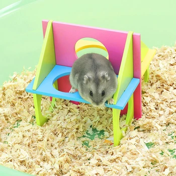 Lemn Hamster Șobolan Sală De Gimnastică Mouse-Ul Exercitarea Loc De Joaca Plin De Culoare Alpinism Animale De Companie Jucărie Recreere, Teren De Joacă Pentru Echipamente De Fitness Accesorii