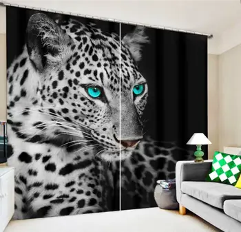 Leopard, Tiger de Lux 3D, Perdele Opace Pentru camera de zi Copii Băieți lenjerie de Pat cameră Draperii Cotinas para sala de Halloween Decorative