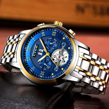 LIGE Bărbați Ceasuri de Top de Brand de Lux Ceas Automatic Barbati Plin de oțel Încheietura mîinii ceas Fashion Casual Impermeabil Ceas reloj hombre