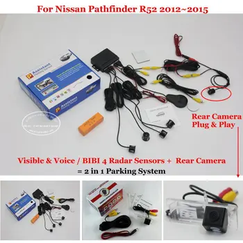 Liislee Pentru Nissan Pathfinder R52 2012~Masina Senzori de Parcare + Camera retrovizoare = 2 in 1 Vizuală / BIBI de Alarmă Sistem de Parcare