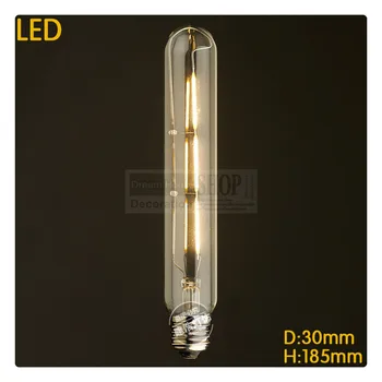 Livrare gratuita Bec Led E27 3W T185 tub LED Bec Edison Lumini de Crăciun Acasă de Iluminat Ultra Luminos LED-Becuri cu Filament
