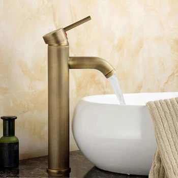 Livrare gratuita epocă bazinul robinete bronz baie robinet robinet din alamă mâner unic de apă caldă și rece robinet GZ-7027