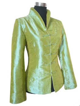Livrare gratuita Moda Doamnelor Jacheta Verde Haina Îmbrăcăminte exterioară tradiția Chineză Tang costum Marimea M-AM 5XL 6XL 001