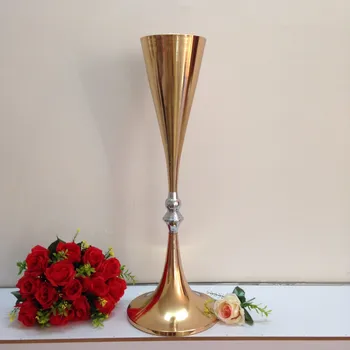 Livrare gratuita Nunta de Aur centrală masa decor de Masă de metal vaza de flori de Nunta de decorare 70cm Inaltime 10buc/lot