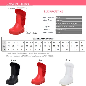LLOPROST KE FIERBINTE 2017 Iarnă Ține de Cald Cizme de Zapada pentru Femei Pantofi de Bumbac Moda Platforma de Jos Blana Cizme Jumătatea vițel Cizme Botas ML026