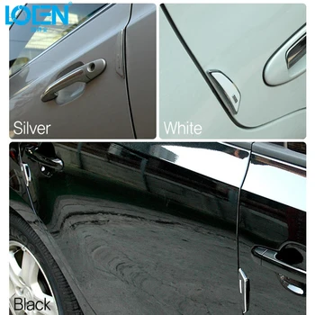 LOEN Autocolant Auto Portiera Protector Ușa Marginea Laterală de Protecție Paznici Abtibilduri Fibra de Carbon Black Silver Car Styling