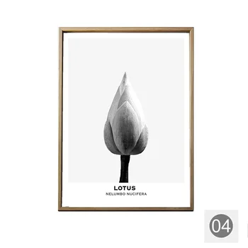 Lotus Imprimare de Flori de Plante de Artă Fotografie Alb-Negru Botanică Scandinave Afiș Tipărit Boho Decor Minimalist Neutru