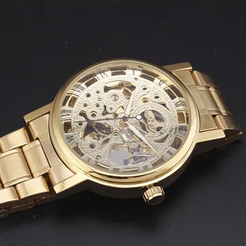 Lux Top Brand CÂȘTIGĂTOR de Aur Bărbați Schelet Militar Ceas Automatic Mecanic Rochie Ceasuri Barbati Relojes Automaticos Hombres