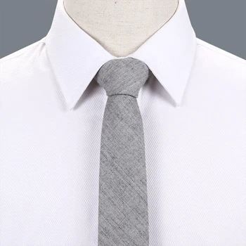 Lână de lux Cravate pentru Bărbați Simplu Solid Negru Gri 5cm Slim Cravată Îngustă de Lână Lega Băieți Casual Costum Formal Accesorii Cutie de Cadou