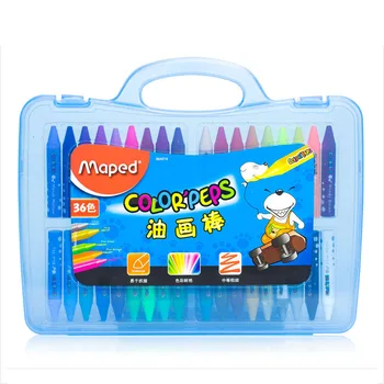 Maped Papetărie set 36 culori pictură în ulei de culoare de 48 de copii graffiti perie de plastic portabil cutie de siguranță, non-toxice creion