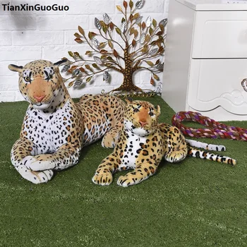 Mare 75cm minte leopard cu 30cm leopard copil jucărie de pluș moale păpușă jucărie cadou de ziua s0433