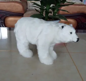 Mare drăguț simulare urs polar jucărie de artizanat minunat urs polar alb papusa cadou despre 31x18cm