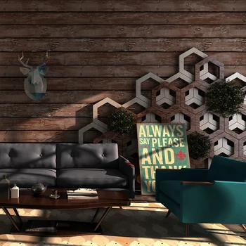 Marea mediterană Imitație de Lemn Bord 3D Tapet Living Room Cafe Restaurant de Moda Decor Decor de Perete din PVC rezistent la apa Fundal