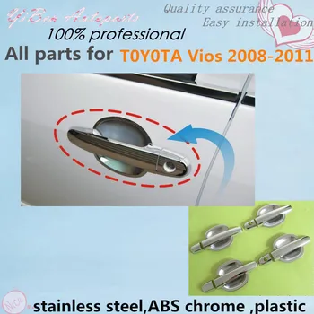 Masina capacului corpului ornamente ABS cromat mâner de Ușă ușă exterioară Castron bastoane lampa cadru panou Pentru Toyota Vios 2008 2009 2010 2011