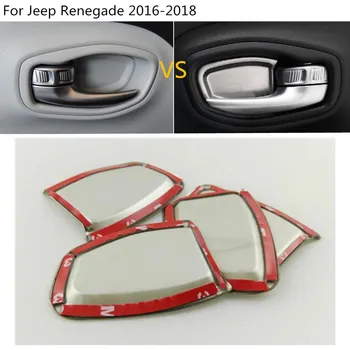 Masina corp styling capac Inox ușă interioară internă ocupa castron cadru lampa 4 buc Pentru Jeep Renegade 2016 2017 2018