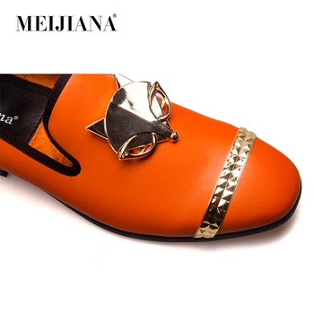 Meijiana Brand Barbati Pantofi Casual Pantofi Plat Pantofi Casual, Pantofi de Afaceri Fox Catarama de Metal de Lux din Piele