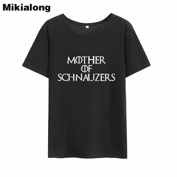 Mikialong 2018 Mama de Schnauzeri Scrisoare de Imprimare de Vara Tricou Femei Funny T-shirt Femme de Moda Harajuku Alb Negru Blusas