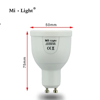 Milight WIFI GU10 CT estompat 2.4 G spot led, lampa 86-265V 5W LED Dual white Bec de control de Iphone Ipad Android mi lumina FUT011