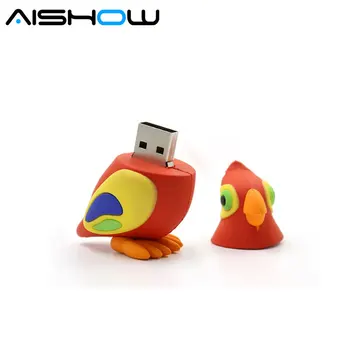 Minunat Papagal pen drive usb flash drive 64g 16g 32g 8g 4g de desene animate drăguț pasăre adevărata capacitate memorie flash stick stick USB2.0