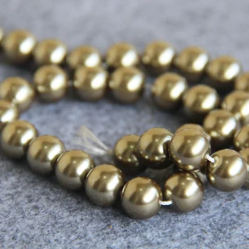 Moda 8-14mm Aur Shell perle Seashell margele DIY cadou pentru femei fata de margele vrac Bijuterii de luare de design 15inch en-Gros