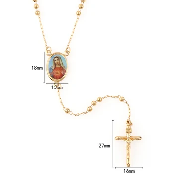 Moda Bun+ Garantie de Aur și de Argint Suprapunere Rozariul Link-ul de Isus Cruce & Email Fecioara Maria sau pe Isus Centrala incuietoare homar