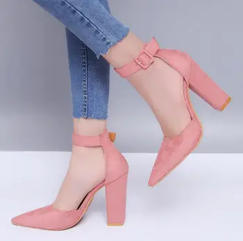 Moda Catarama Curea Sandale Cu Toc Femei Subliniat Toe Concis Rochie Sandale Clasice Pătrat Tocuri Femei Pompe De Pantofi De Nunta