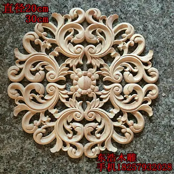 Moda cerc de flori așchii de lemn usa cabinetului mobilier aplicatiile așchii de lemn dongyang sculptură în lemn decor