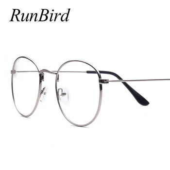 Moda Vintage Rotund ochelari de Soare pentru Femei Brand Designer Retro Cadru Metalic Ochelari de vedere Obiectiv Clar de sex Feminin Optice Ochelari 1297R