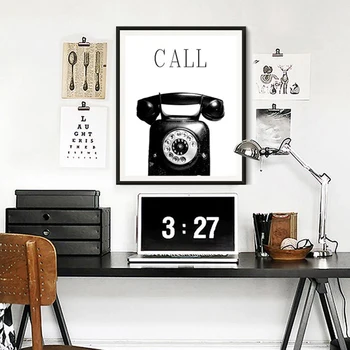 Modern nordic poster alb-Negru Retro stil industrial Multi pictyre Încă de Viață living decor panza de imprimare mașină de Scris