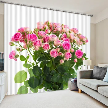 Modern, Romantic, Trandafir Roz 3D de Lux, Fereastră Perdele Opace Pentru lenjerie de Pat cameră de Living Hotel Draperii Cortinas Para Sala