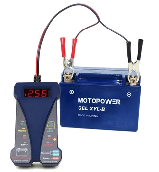 MOTOPOWER Întuneric Blue12V Digital Inteligent Battery Tester Voltmetru Alternator Analizor cu LCD si LED pentru auto motociclete