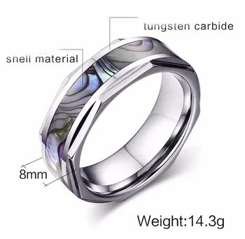 Mprainbow Mens Inele de Carbură de Tungsten Abalone Shell Încrustații de Logodna Nunta Trupa Inel pentru Bărbați Bijuterii de Moda anel masculino