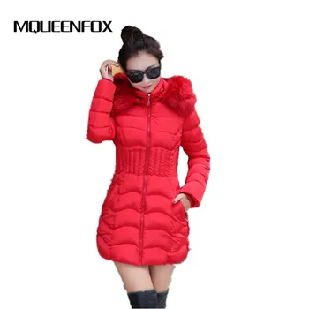 MQUEENFOX 2018 nou slim timp de bumbac căptușit jacheta cu Gluga hanorac haina de iarna pentru femei jacheta de iarna pentru femei jacheta vatuita îmbrăcăminte exterioară
