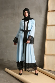 Musulman Abaya Dantelă Rochie Maxi Cardigan Broderie Kimono Robă Lungă, Rochii Tunica Jubah Orientul Mijlociu Ramadan Arabe Islamice Îmbrăcăminte