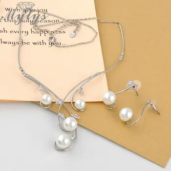 Mytys Perle Seturi de Bijuterii de Design de Plante Colier de Perle și Cercei cu Perle Seturi CN46