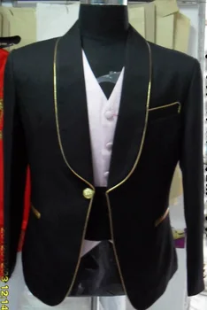 Nava gratuit reale mens negru cu auriu obligatoriu smoching eveniment/etapă performanta jacheta tuxedo