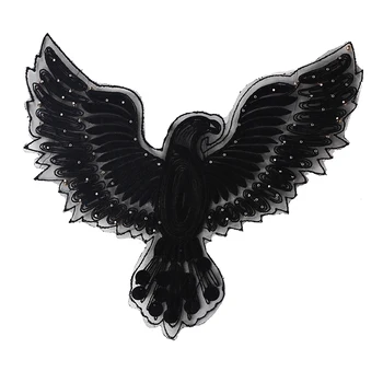 New sosire mari dimensiuni personalizate aripa de vultur brodat haine de patch-uri de patch-uri DIY euramerican stil design Manual de unghii șirag de mărgele sequinsTH270