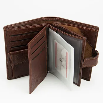 New Vintage piele barbati portofel de bani clip geanta brand portofel Pașaport de mare capacitate portofele pentru bărbați monedă card geanta