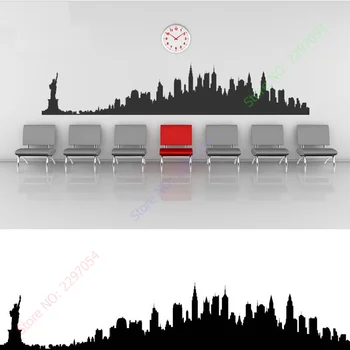 New York City Skyline Autocolante de Perete americii statele UNITE ale Americii Locuri de Arta de Perete Decal Transferuri de Culoare Personalizate