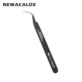 NEWACALOX DIY ESD Anti-static, Anti-acid Penseta de Precizie cu Non-magnetic Sfaturi Instrument de Reparații pentru Telefon Mobil Ceas 4buc/set