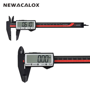 NEWACALOX Fibra de Carbon Touch Șubler Digital LCD foarte Mare Ecran, Inch/Metric de Conversie 0-6 Inch/150 mm Instrument de Măsurare