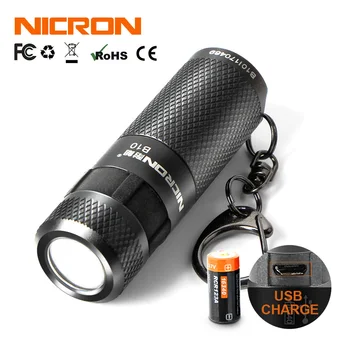 NICRON Mini LED Lanterna Breloc 3W USB Reîncărcabilă Lampă Compact Lanterna Lumina, rezistent la apa 3 Moduri Pentru uz Casnic în aer liber etc.
