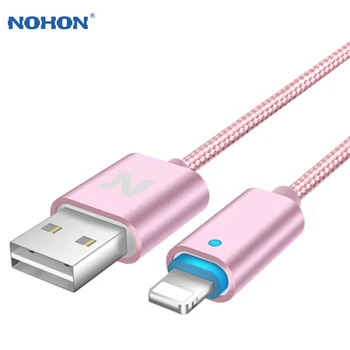 NOHON 1,5 m Smart Led Rapid de Încărcare De 8 Pin USB data Sync Încărcător Cablu Pentru iPhone X 6 6S 7 8 Plus 5 5S 5C SE iPad 2 3 4 mini Air 2
