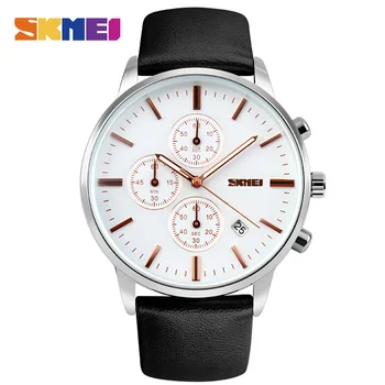 Noi 2018 Bărbați Ceasuri de Lux Brand de Top SKMEI Moda Barbati Cadran Mare din Piele Cuarț Ceas Masculin Ceas Ceasuri Relogio Masculino