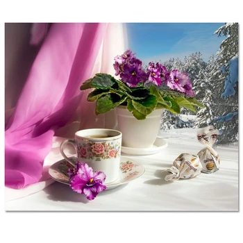 Noi 3D Flori Și Cafea Meserii de Vânzare Directă de Bumbac de BRICOLAJ, lucru Manual Diamant Pictura Kit Complet 3d Broderie