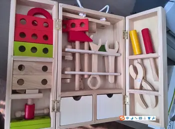 Noi blocuri de lemn copil jucărie de învățământ instrument de simulare instrument Tâmplar Setul include 25 buc instrumente de pat cadou Transport Gratuit