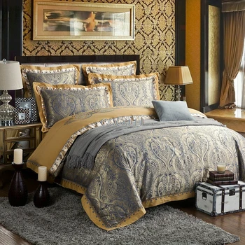 Noi Fierbinte!Queen&King size 4buc lenjerie de pat de Lux set de lenjerie de pat tribut satin de matase Jacquard carpetă acopere foaie de pat lenjerii de pat cuvertura de pat