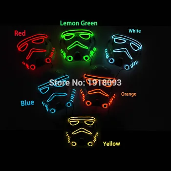 NOI Sosesc Intermitent Star Wars Stralucitoare EL sârmă Masca LED Neon de iluminat de Vacanță de Halloween Lumina-up Mască+DC-3V Sunet Active Driver