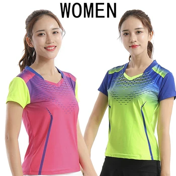 Noi tenis de camasi pentru femei, haine sport, sudoare rapid, uscat de vara cu maneci scurte, badminton haine, transport gratuit